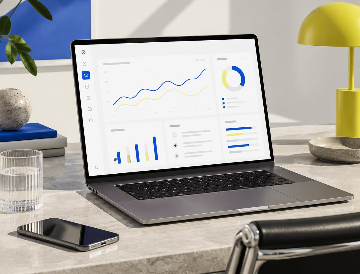 Conceito de plataforma SaaS em notebook