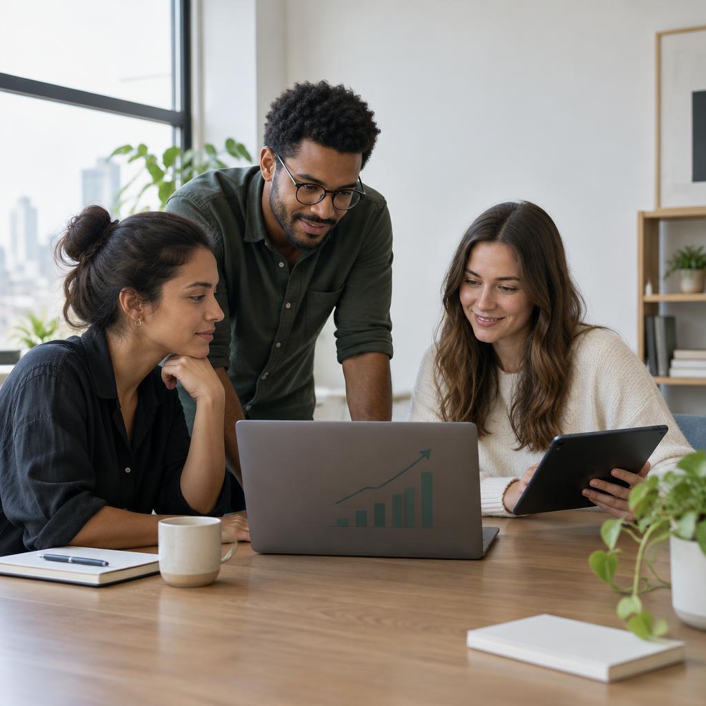 Equipe acompanhando a evolução de um produto digital